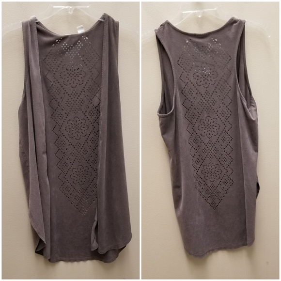 CATO Women's Open Front Eyelet Vest, Small - Picture 1 of 8